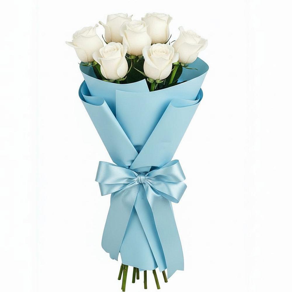 Букет 7 белых роз Проуд в Нагорное