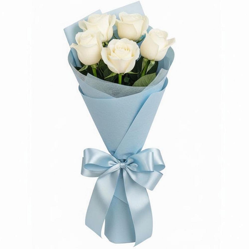 Букет 5 Белых роз Проуд в Нагорное