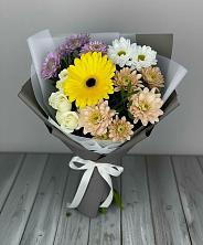 Букет цветов из:  Розы, Герберы и Хризантемы в Нагорное