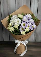 Букет цветов из:  Хризантемы и Розы в Нагорное