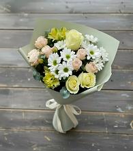 Букет цветов из:  Альстромерии, Розы и Хризантемы #REPLACE_PRED# Нагорное