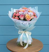 Букет цветов из:  Хризантемы и Розы в Нагорное